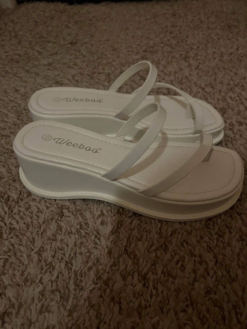 White Strappy Platform Sandals for Women